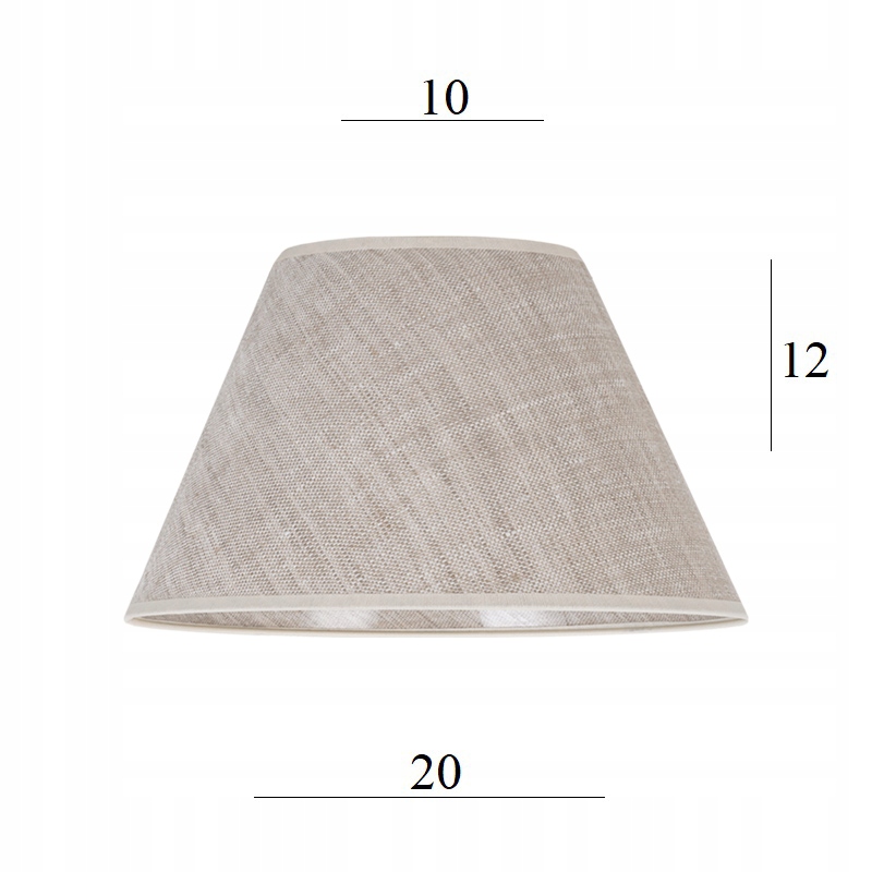 ABAŻUR do lampy lampki stożek 7S len 10/20 wys12