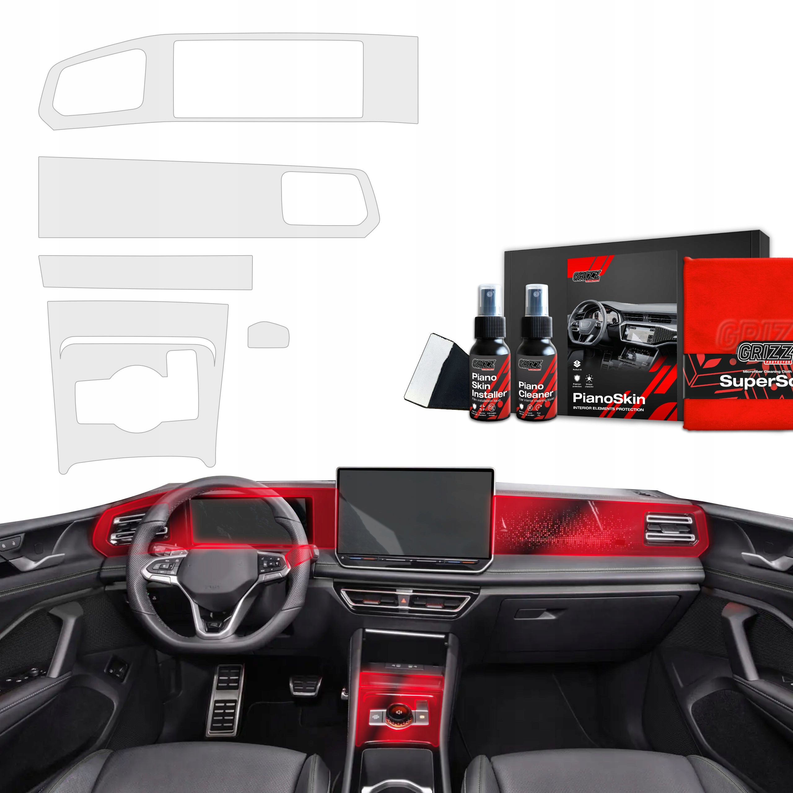5v1 fólie pro interiér Volkswagen Tiguan 3 (2024-2025) Antiotisková