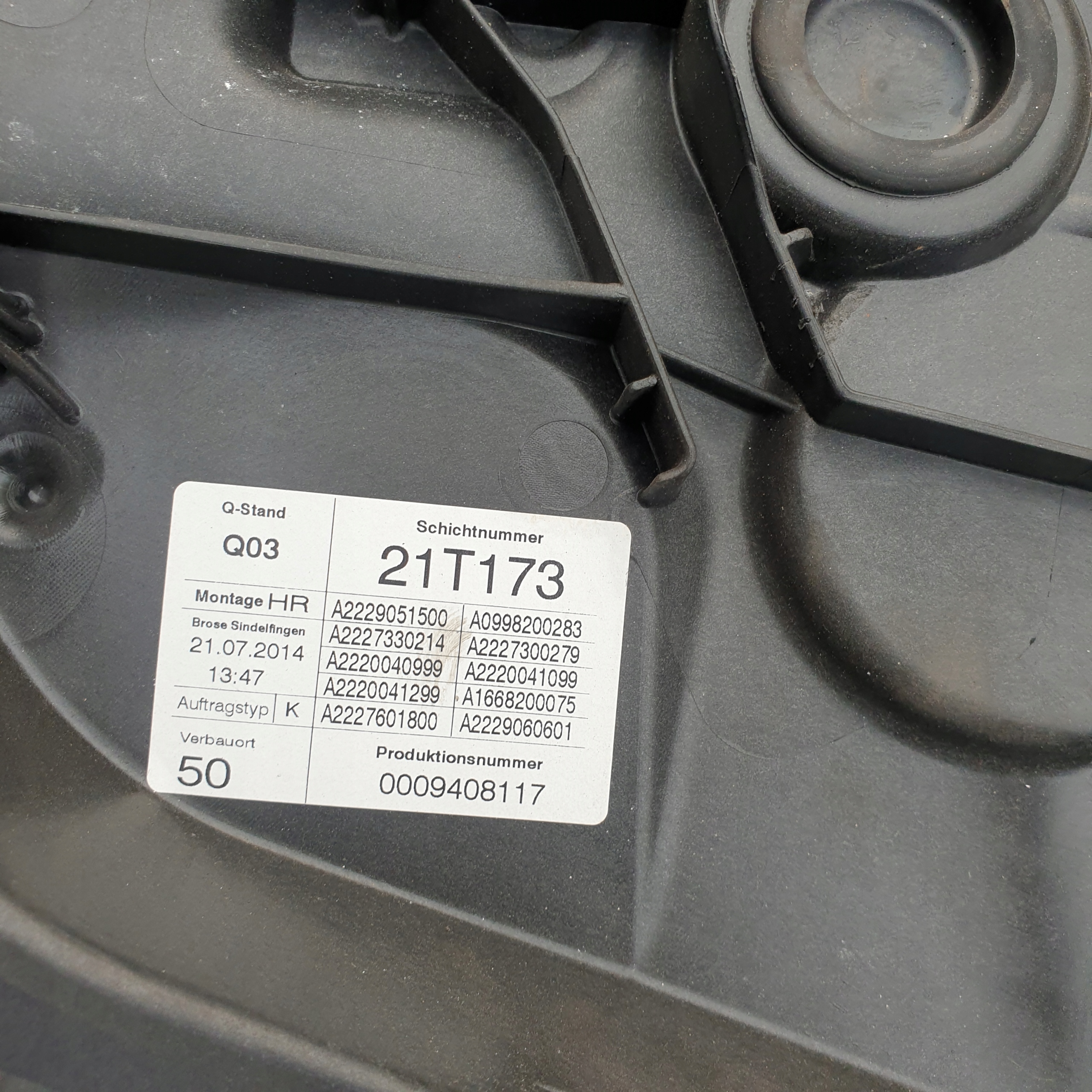 window regulator rear right MERCEDES S W222 KROTKI OE