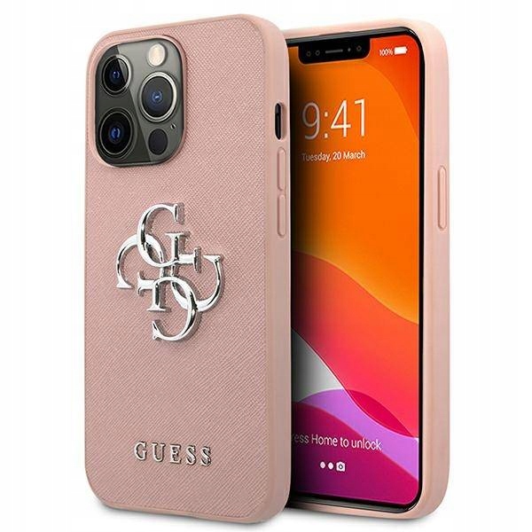 Guess Hardcase Saffiano Metal Logo Iphone 13 Pro Ochranné pouzdro na iPhone 13 Pro