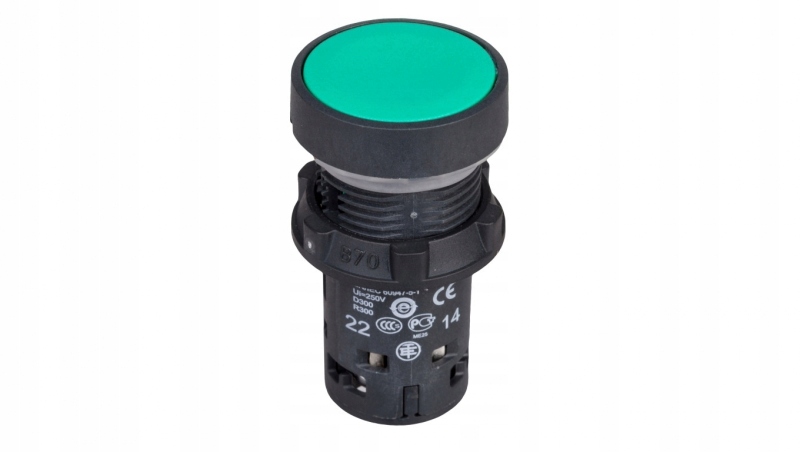 

Przycisk sterowniczy 22mm zielony z samopowrotem