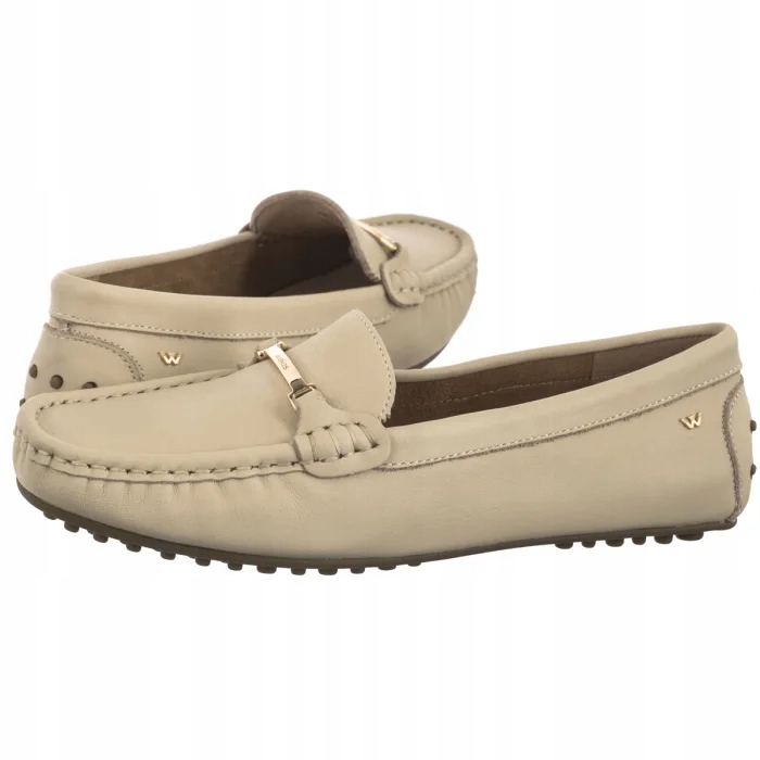 Dámské nazouvací boty Polobotky Mokasíny Wojas Béžové Kožené 46210-54