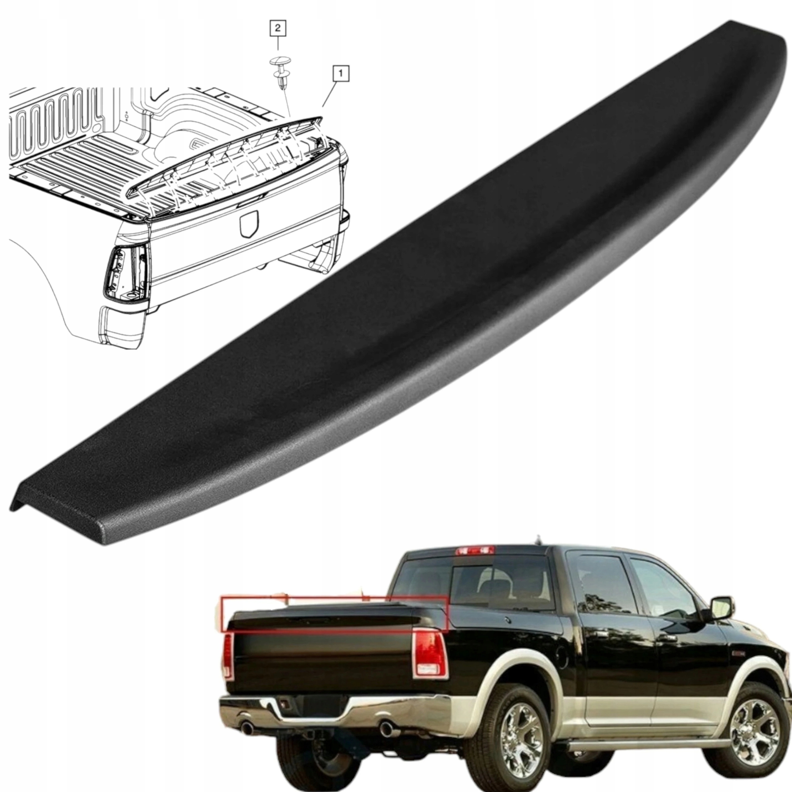 Dodge Ram 2009-2018 Ds Horní Krytka Lišta Zadní Klapky 55372052AH