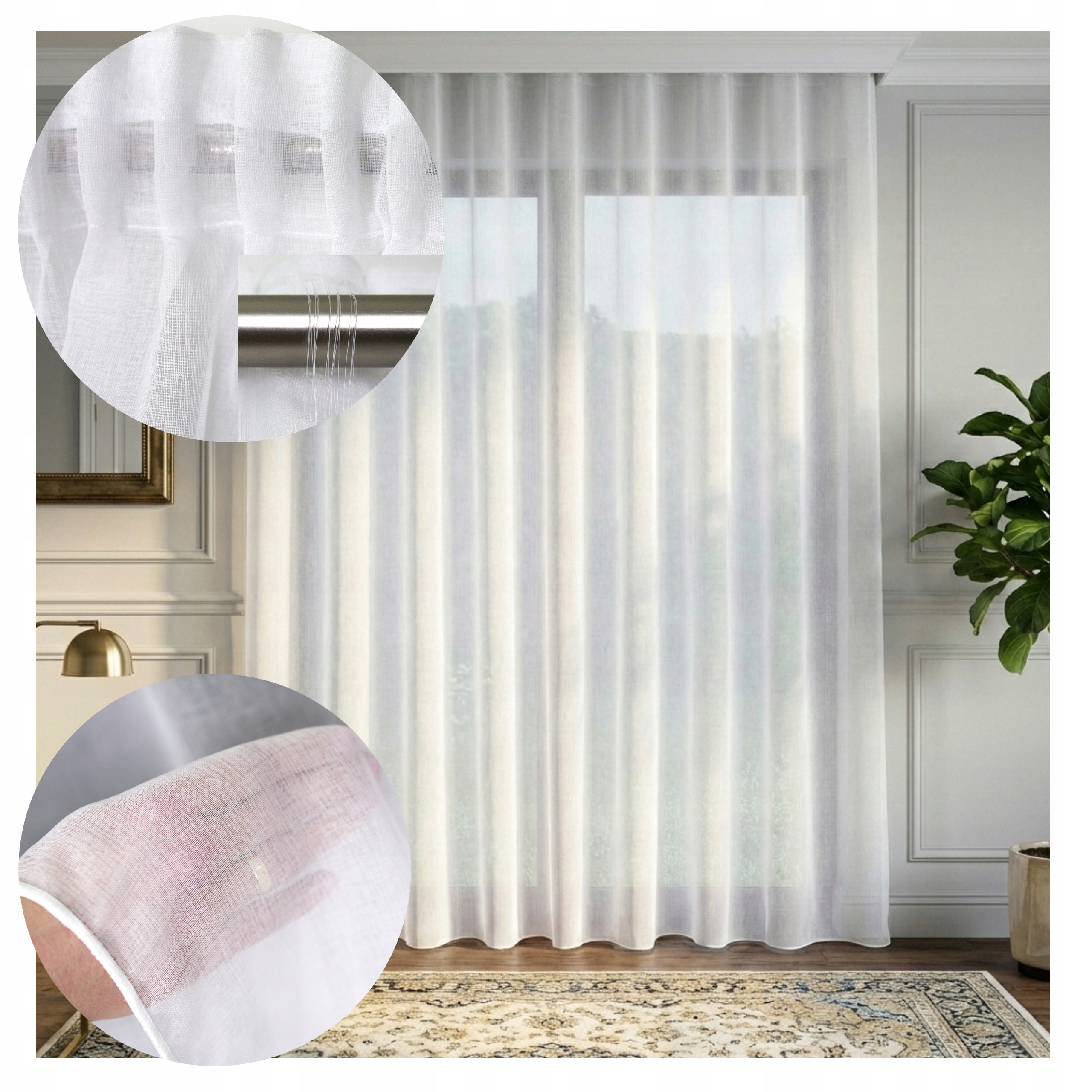 Záclona Modern Classic Etamina Gabriela 500x180 Tunel Hotový Salon Pokoj