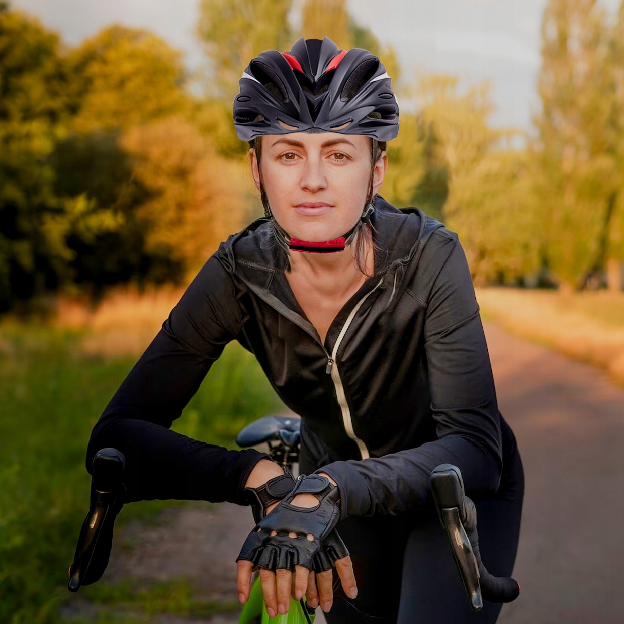 KASK ROWEROWY REGULOWANY 57-62 DAMSKI MESKI Z WENTYLACJĄ DASZKIEM LAMPKĄ Waga 275 g