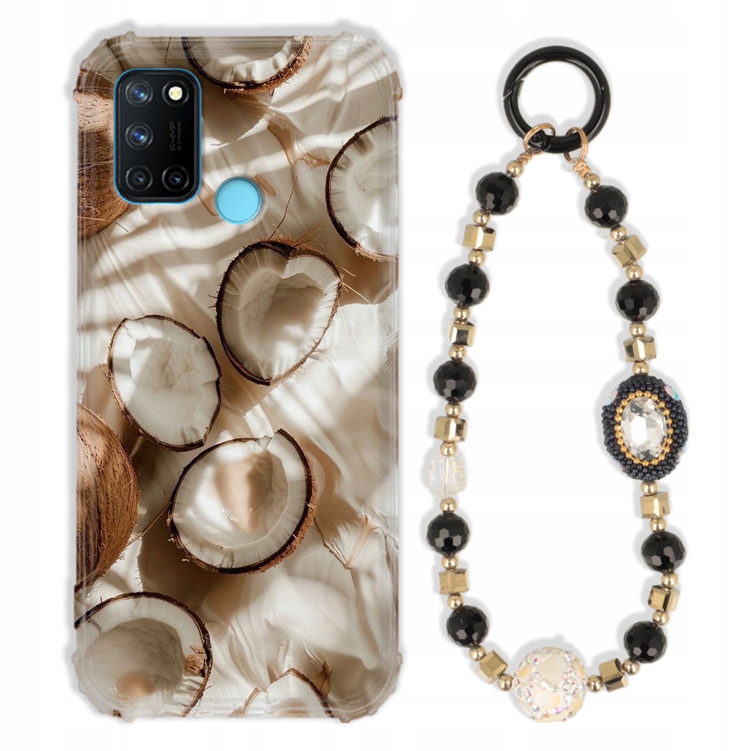 Puzdro Pre Realme 7i Case Antishock Zirkóny Čierno Zlaté Odolné| Silné