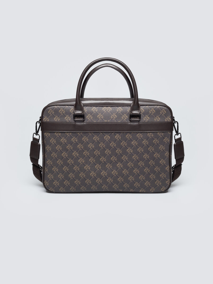 Big Star Torba na laptopa z monogramem brązowa Revon 803