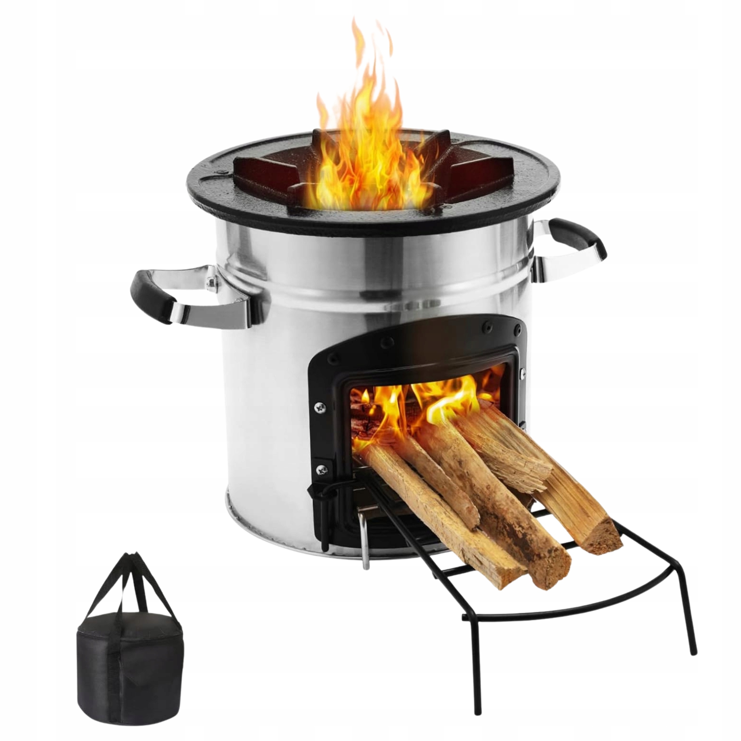 Piecyk Rakietowy Turystyczny Kuchenka Palenisko Na Drewno Szyszki Węgiel