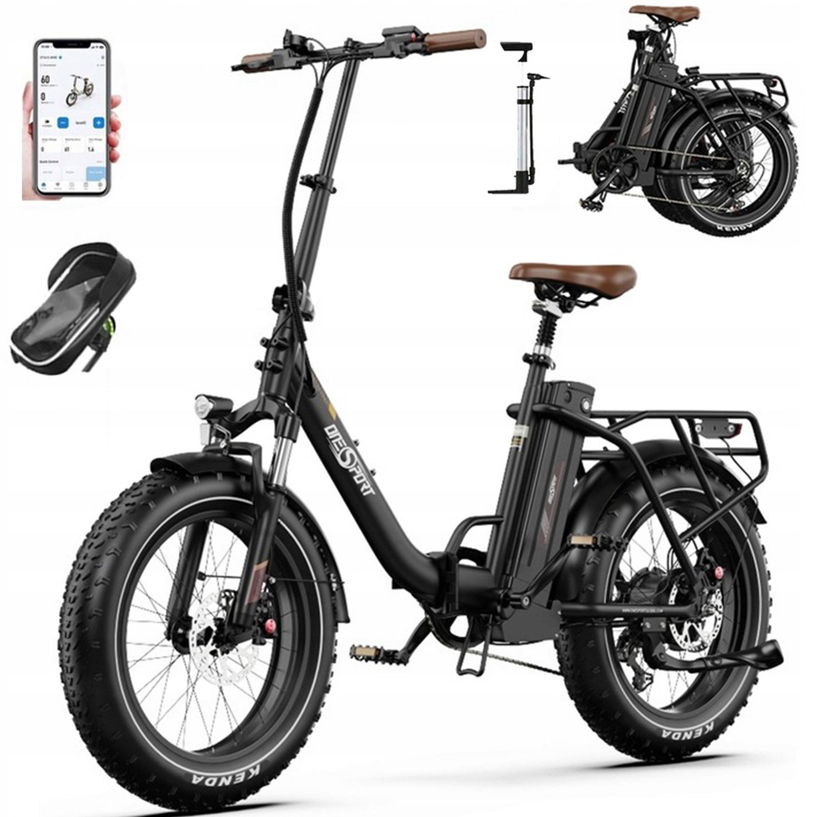 20" Elektrické vozidlo Onesport OT16 Max 48V18Ah 500W 50 km/h 120 km City