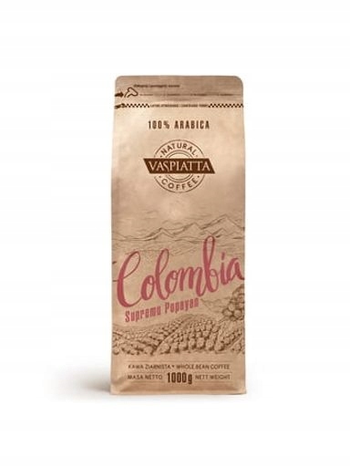 Levně Káva zrnková Natural Colombia Supremo Vaspiatta 1 kg