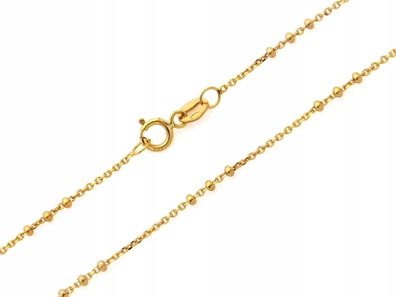 Zlatý řetízek 585, módní, s ankrovou vazbou a kuličkami, 45 cm dárek