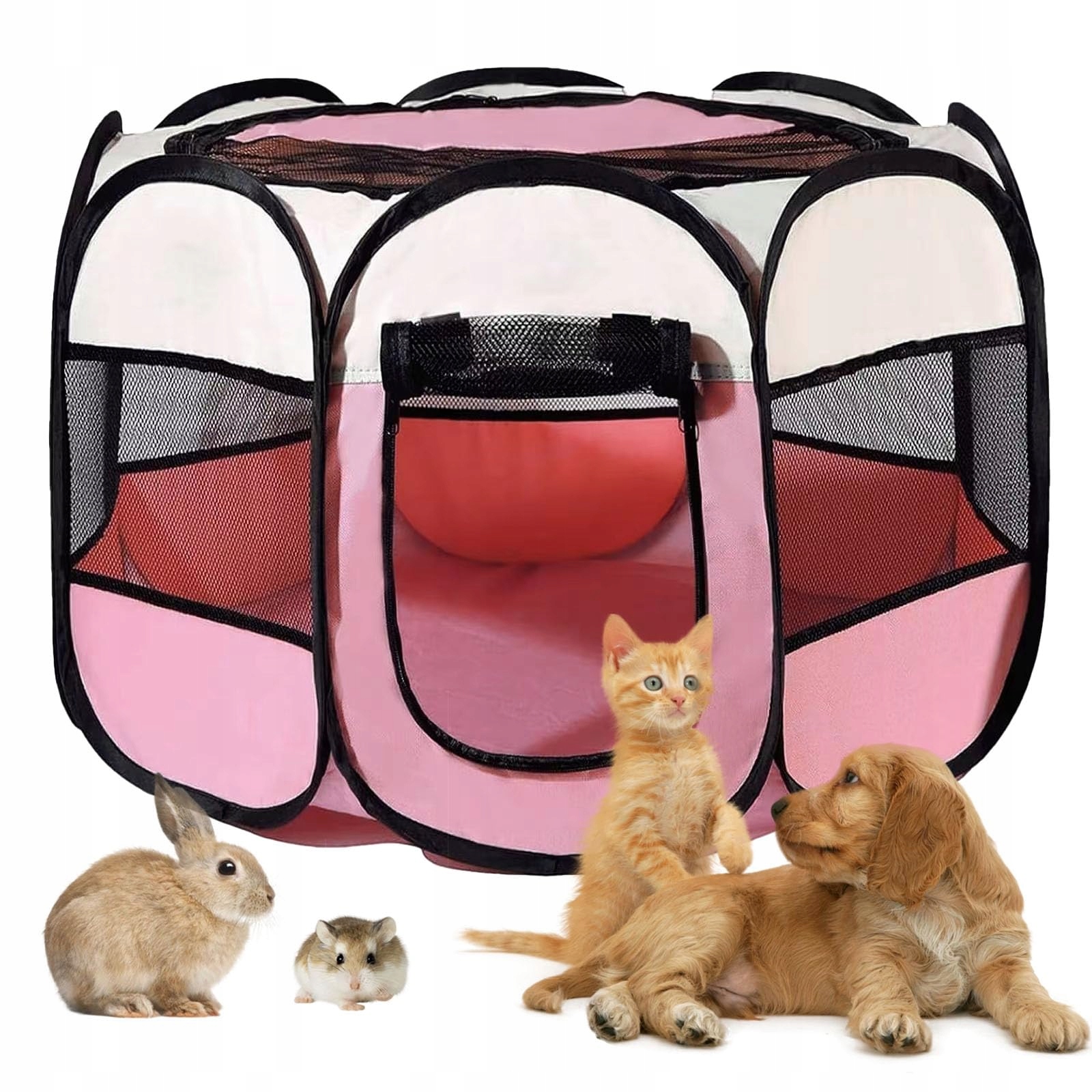 Brimorea Kotec pro štěňata 74x74x43 cm Růžová