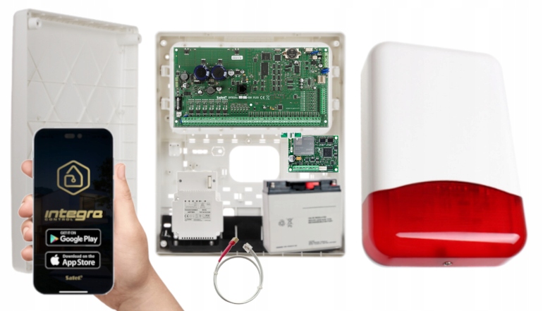 Zestaw Alarmowy Satel Integra 256 Plus Aku Moduł Gsm Lte Syrena Aplikacja