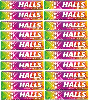 Levně 20x 33,5g Halls Colors Karton