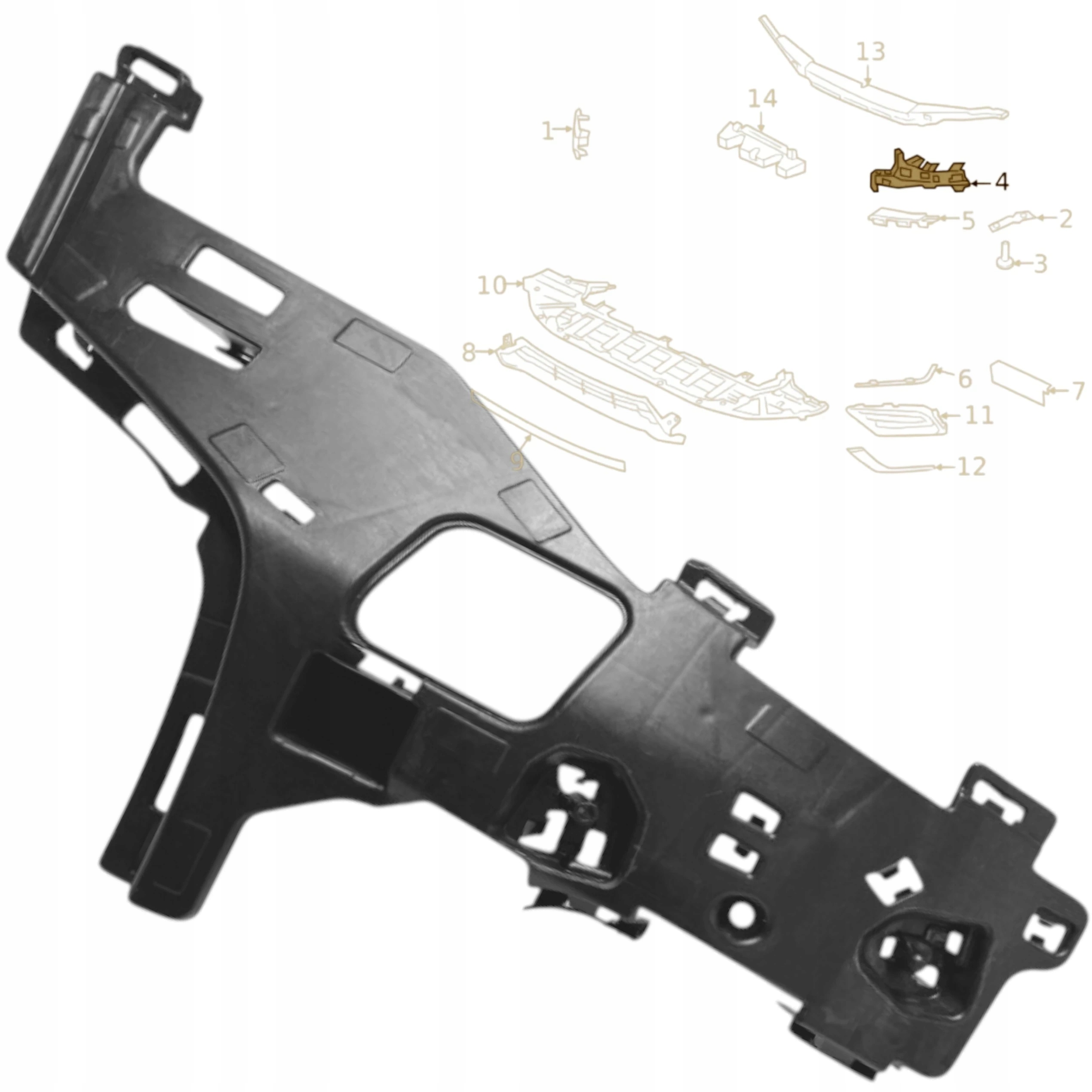 Volvo S60 V60 III 2018+ Skluzný držák uchycení držák nárazníku Pravý