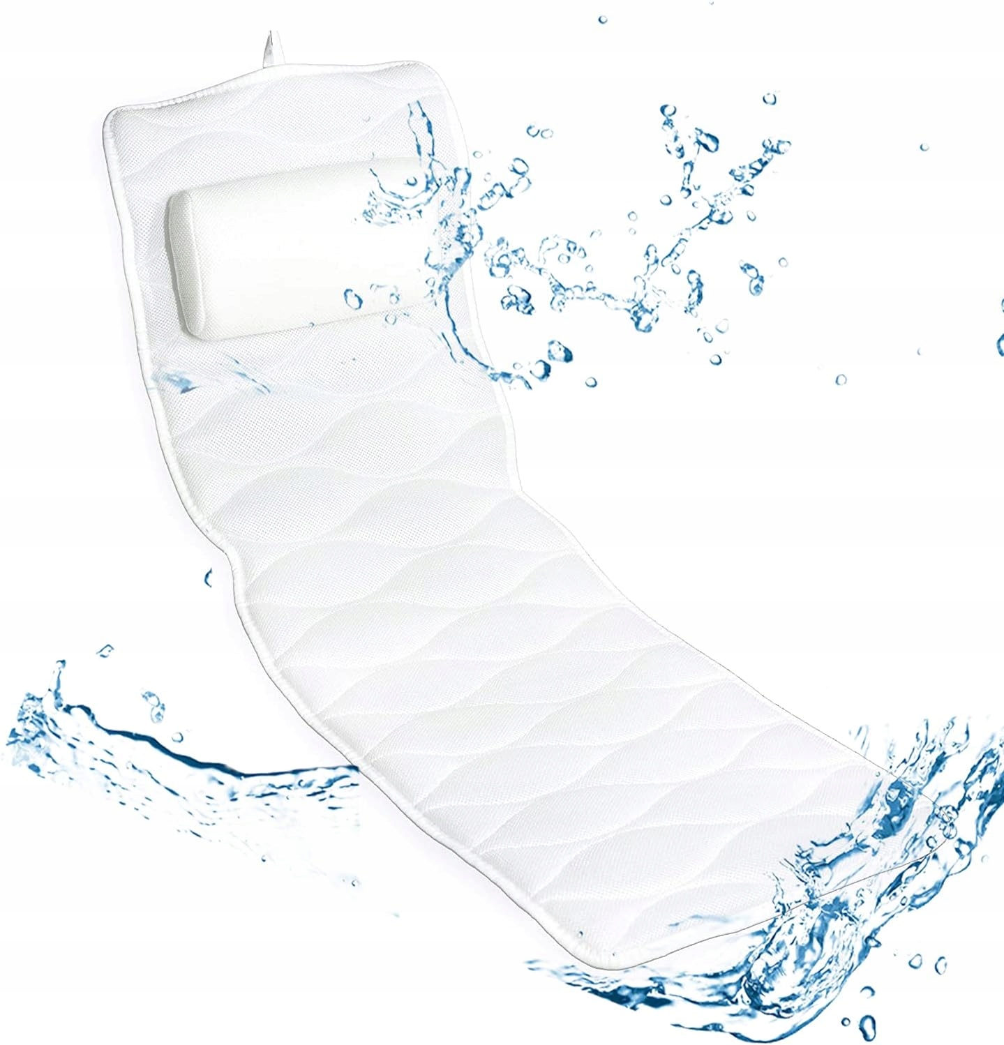 Koupací podložka s polštářem 40×125 cm síťovaná bílá univerzální