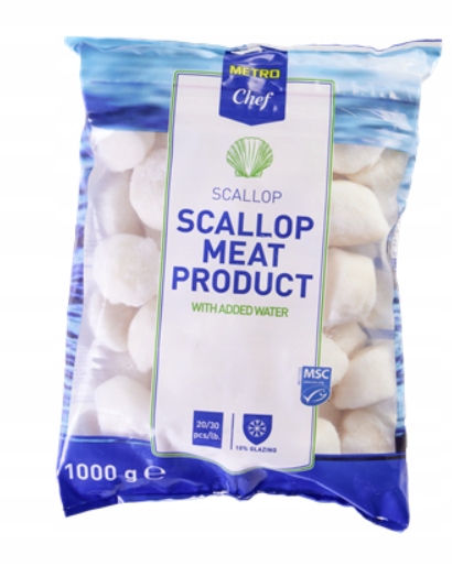 Metro Chef Hřebenatky mražené 1 kg mořské plody velké balení