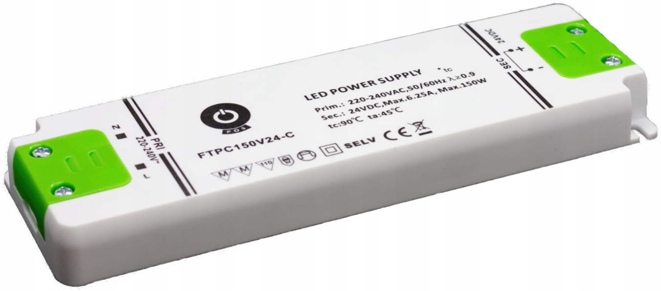 FTPC150V24-C Led zdroj 24V 150W 6,25A, konstantní napětí, slim