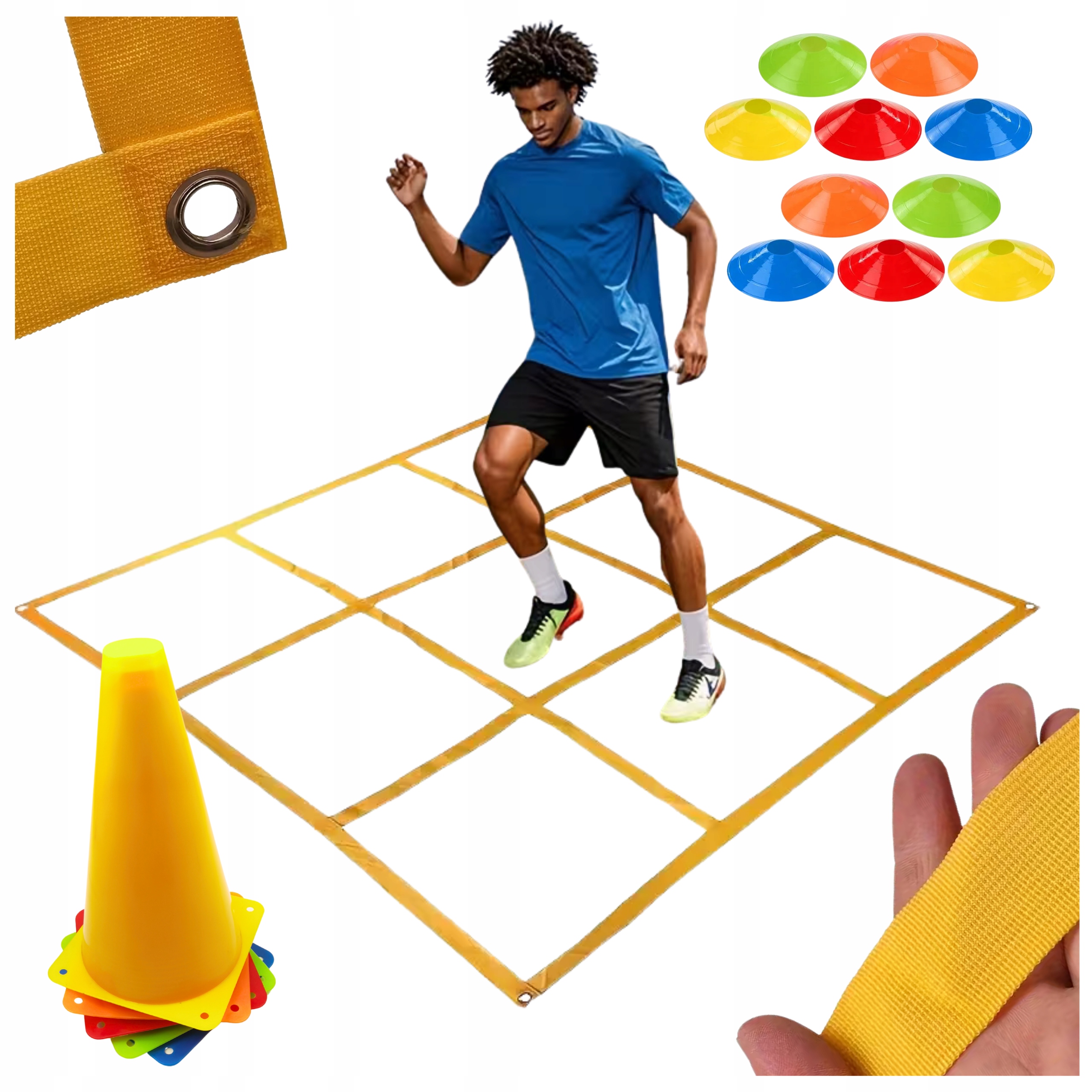 22w1 Tablica Treningowa Multisport Drabinka Koordynacyjna 20 Pachołków