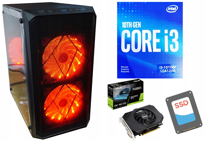 KOMPUTER GRY CORE I3 GEFORCE GTX1650 SSD 8GB