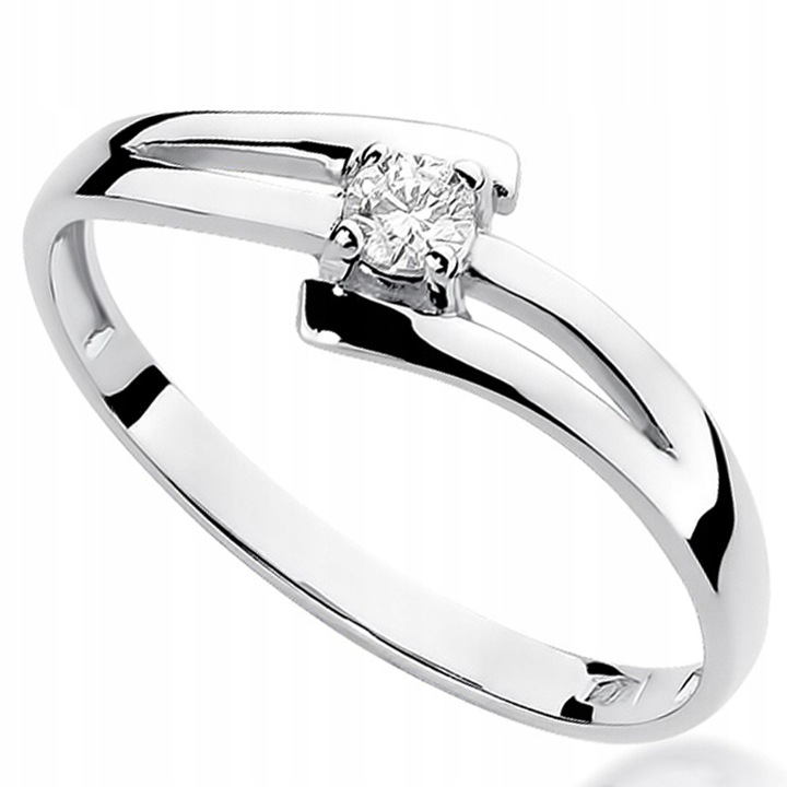 

Zaręczynowy Pierścionek Złoty Z Brylantem 0,10ct