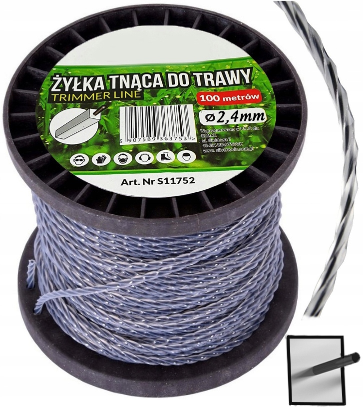 

Żyłka Kosy Wzmacniana Z Drutem 2,4MM 100M Zbrojona