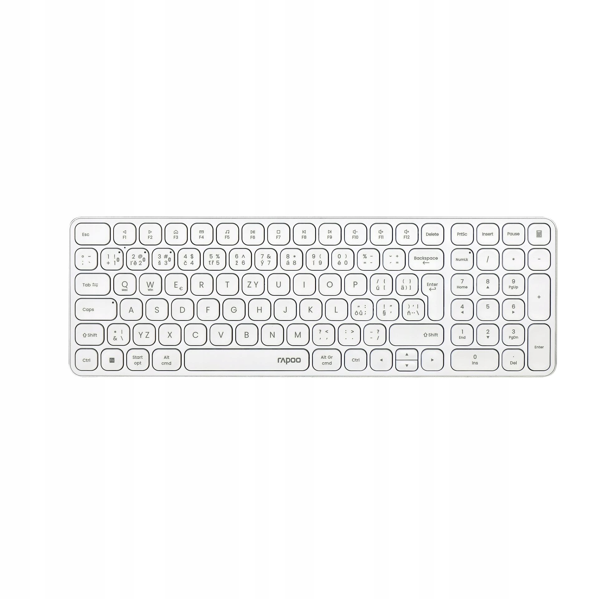 Rapoo E9310M multi-mode bezdrátová klávesnice Cz/sk bílá