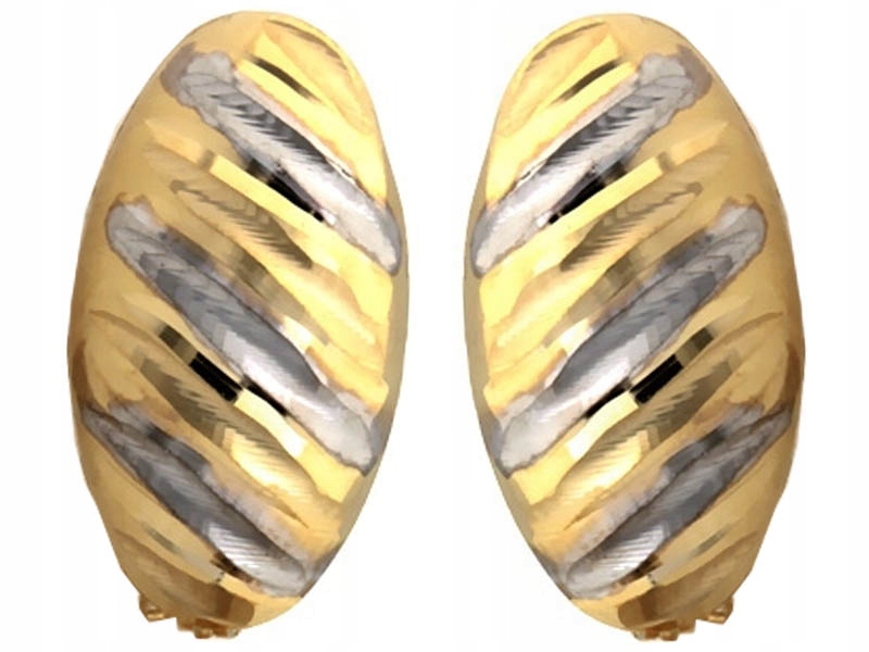 

Złote Kolczyki Owalne 585 Z Białym Złotem