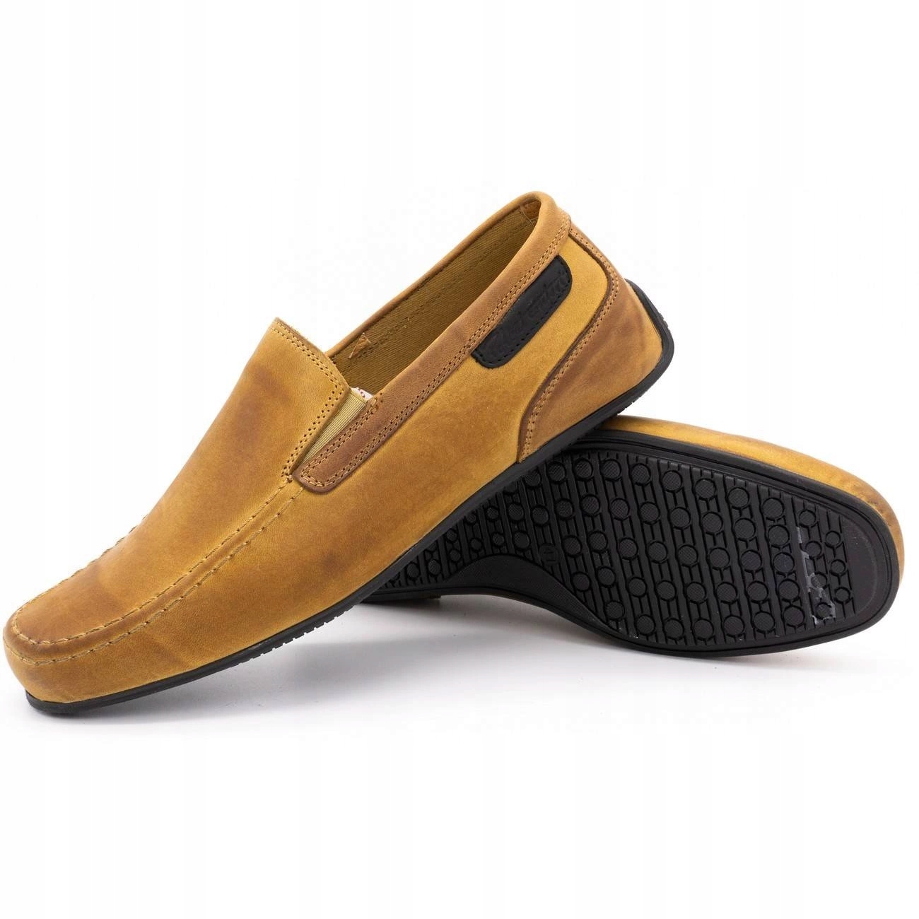 Mokasyny męskie 2105 rude z naturalnej skóry licowej 44 Rozmiar 44