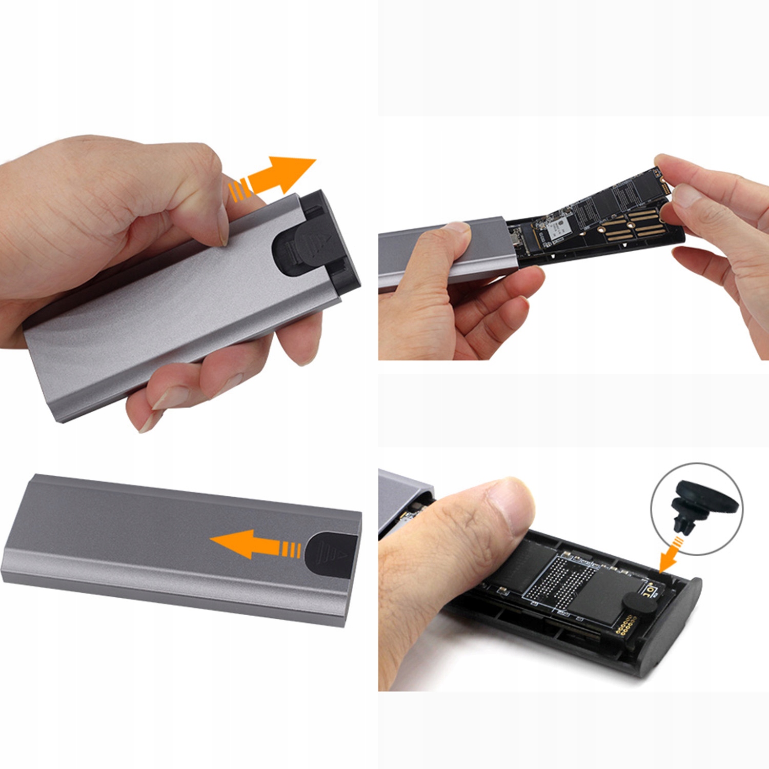 Obudowa na dysk SSD do NVMe/PCIe SATA/NGFF M2 USB-C Adapter dysku do 10Gbps Stan opakowania oryginalne