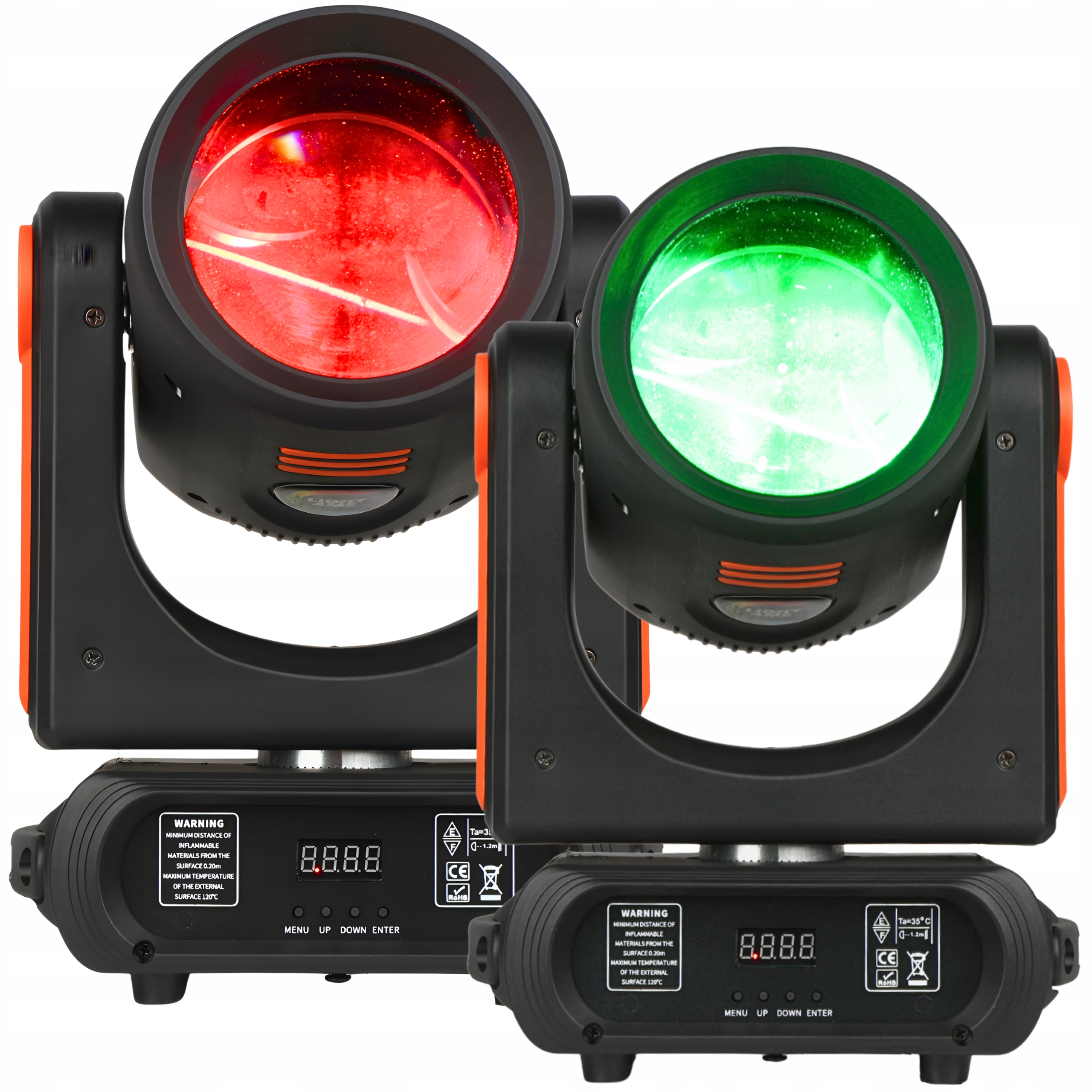 2x Pohyblivá Hlava Beam Scénické Osvětlení DMX LIGHT4ME Orbeam 150W Led