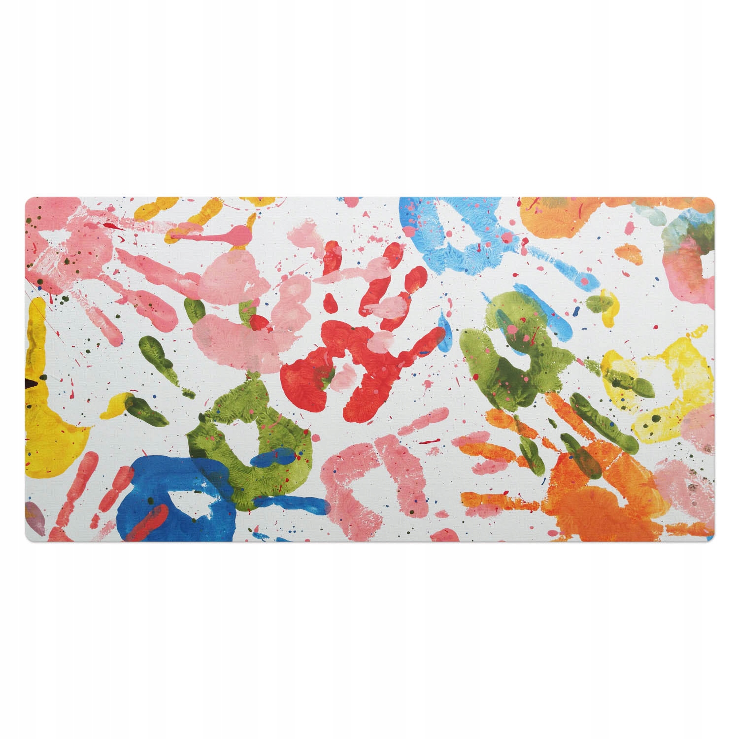 Designerska podkładka ochronna pod laptopa Kolorowe odciski dłoni 100x50 cm