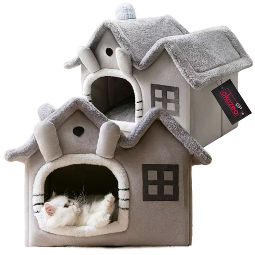 Levně Domeček pelíšek bouda kotec plyšová pro psa kočku měkká skládací