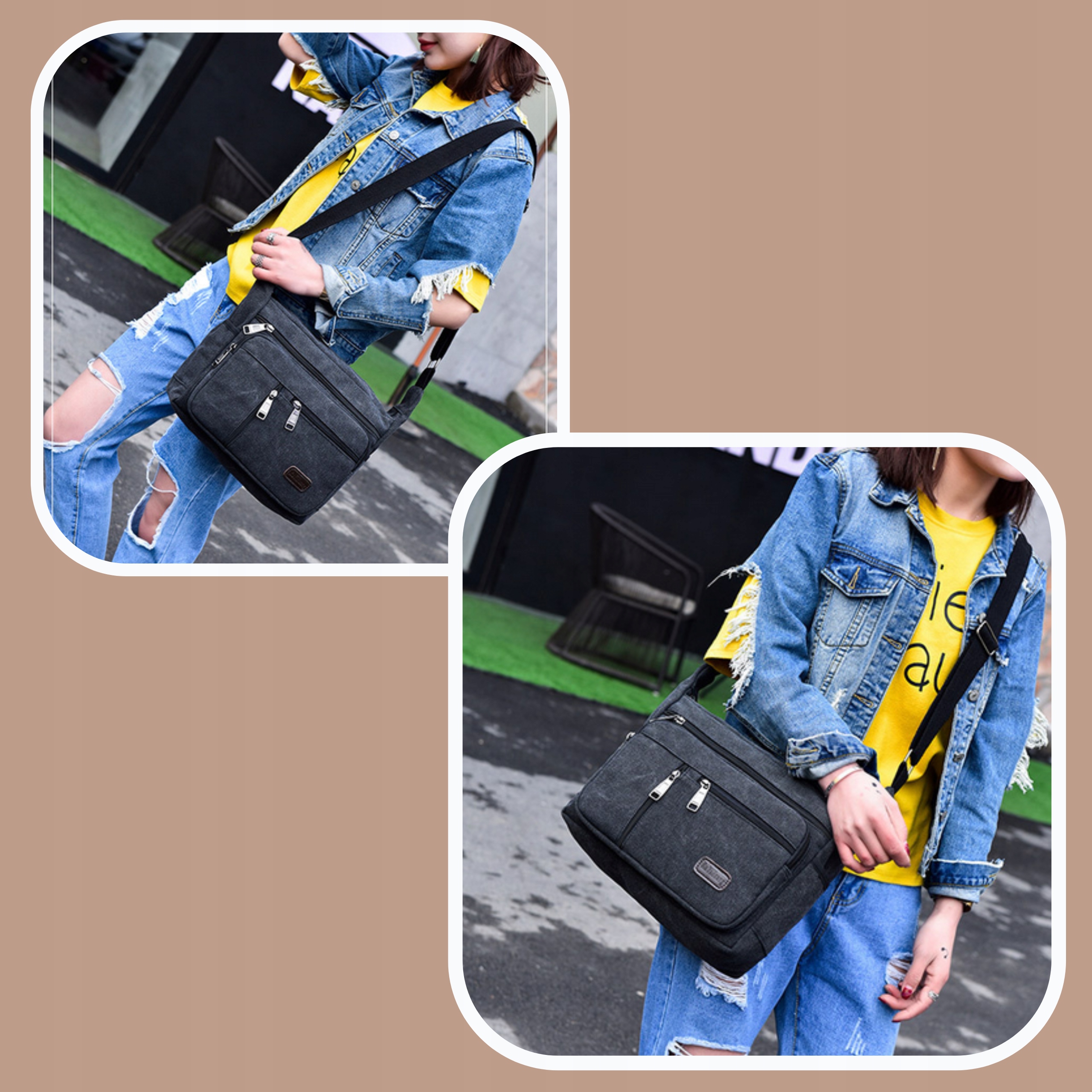 TORBA MESKA NA RAMIE LISTONOSZKA SASZETA DO PRACY Model torba miejska na śniadanie do pracy listonoszka