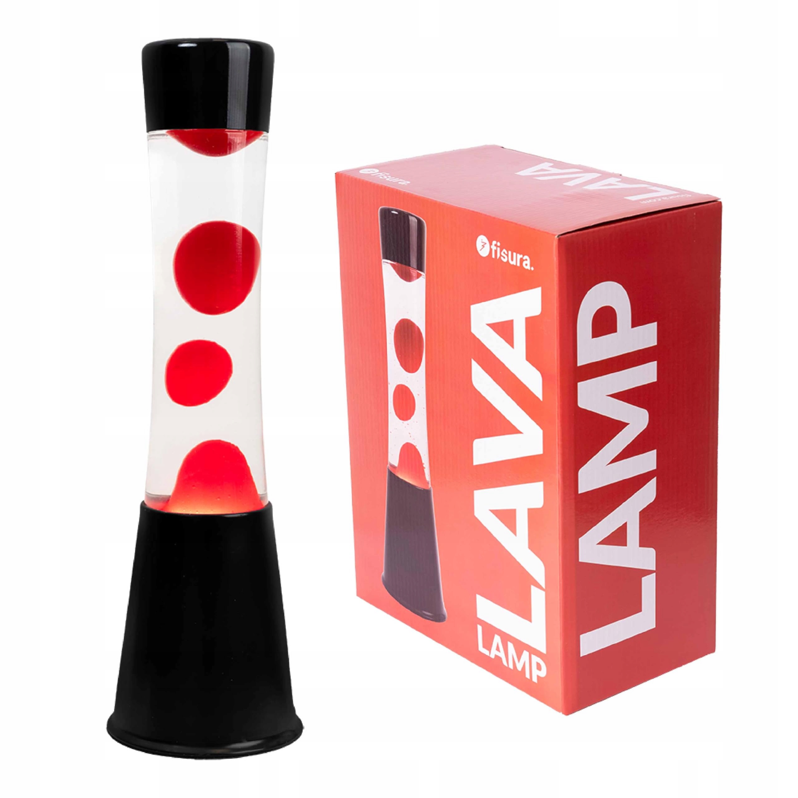 Štýlová lávová lampa Fisura s 2×25W R39 a čiernou základňou 39,5 cm