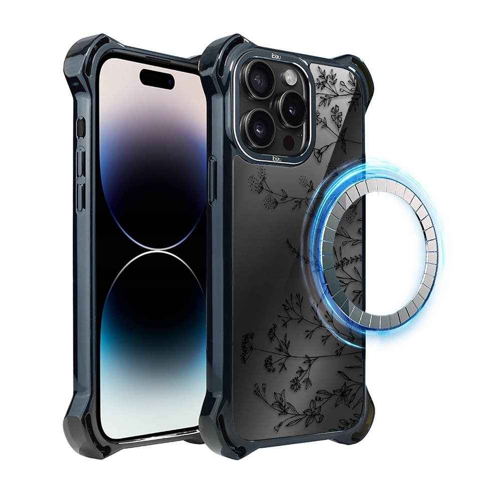 Pouzdro pro iPhone 14 Pro Ibizu DropGuard Ultra s MagSafe, dotyk květin