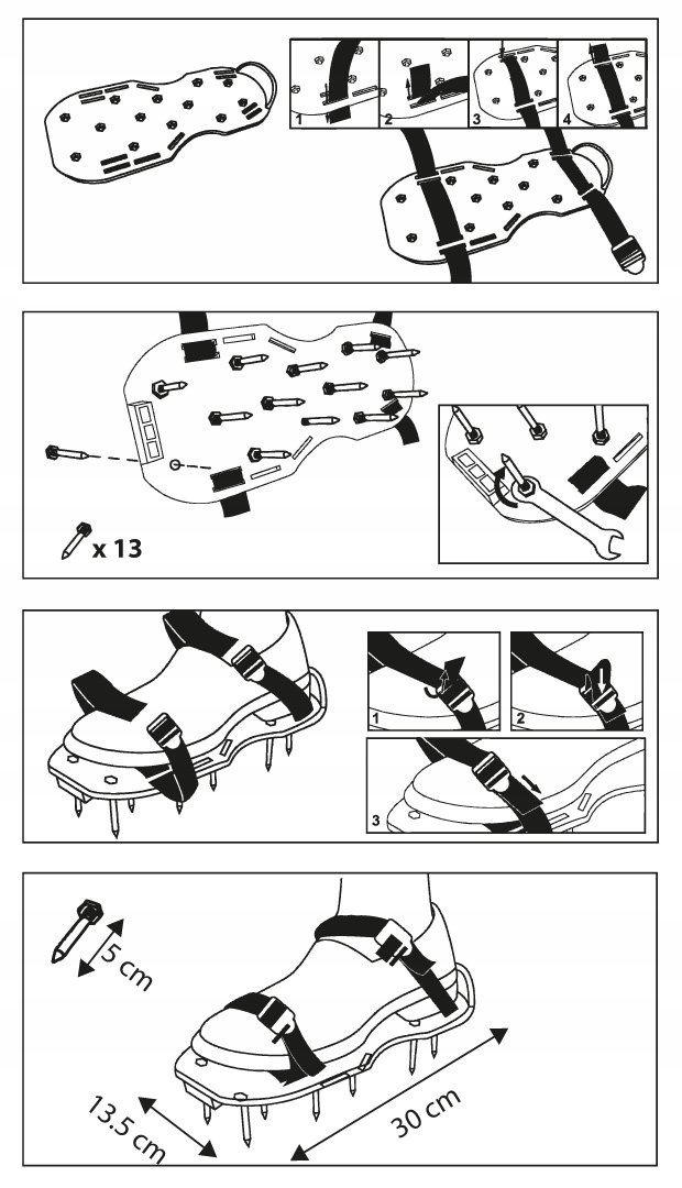 BUTY DO AERACJI Z KOLCAMI DO TRAWNIKA NAPOWIETRZANIA TRAWY WERTYKULACJI Kod producenta 15G540