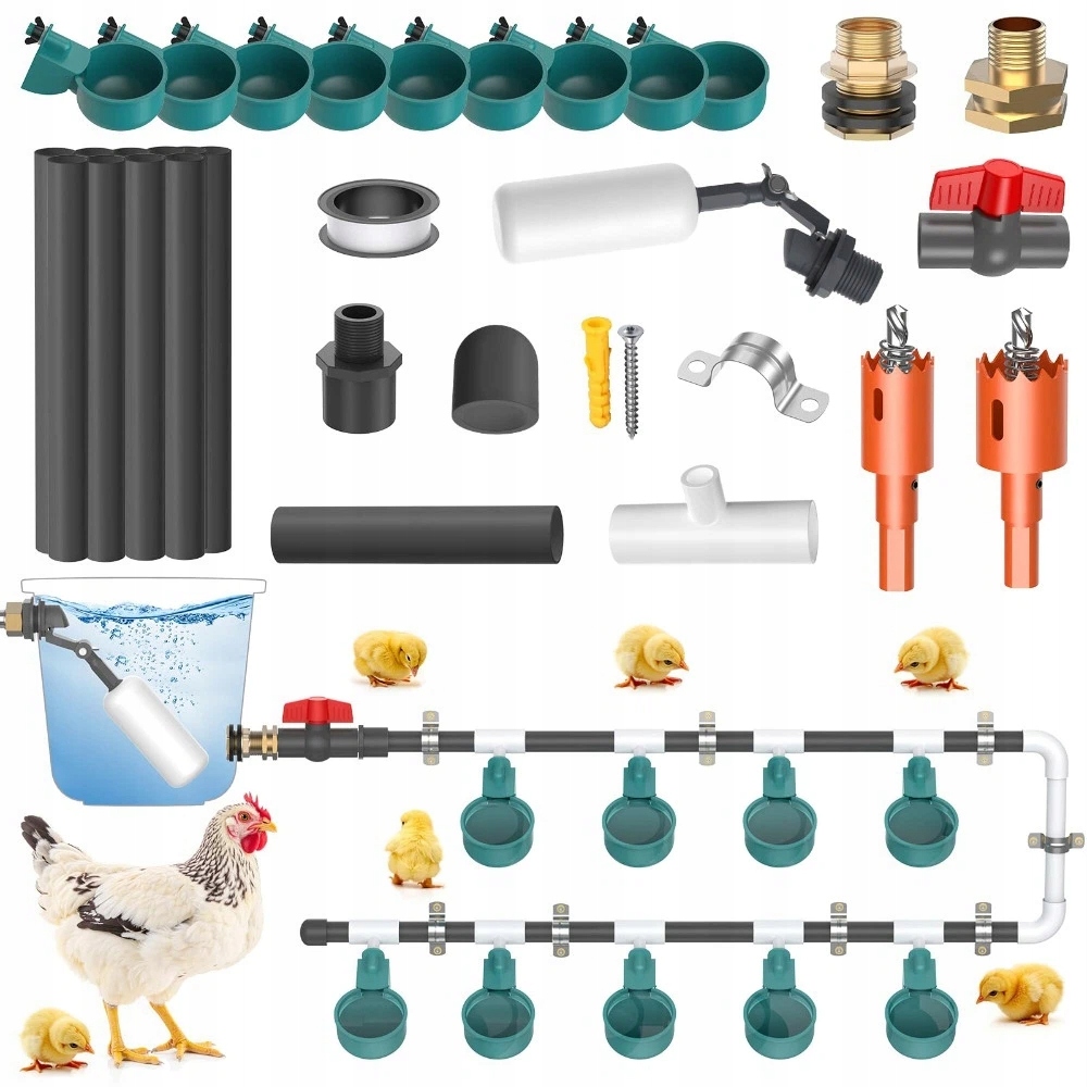 Automatické Krmítko Pro Drůbež S Pvc Trubkami A Gravitačním Systémem