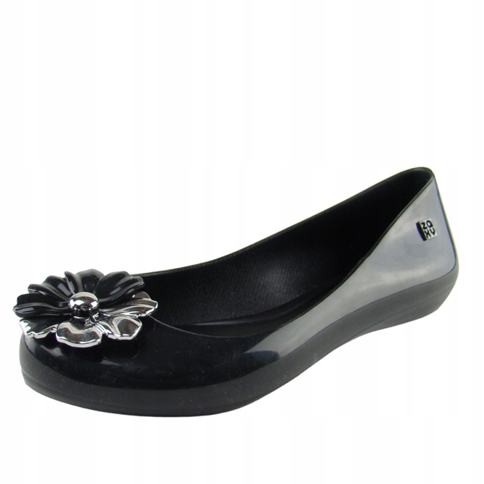 Baleriny damskie Zaxy JJ285048 gumowe czarne 38