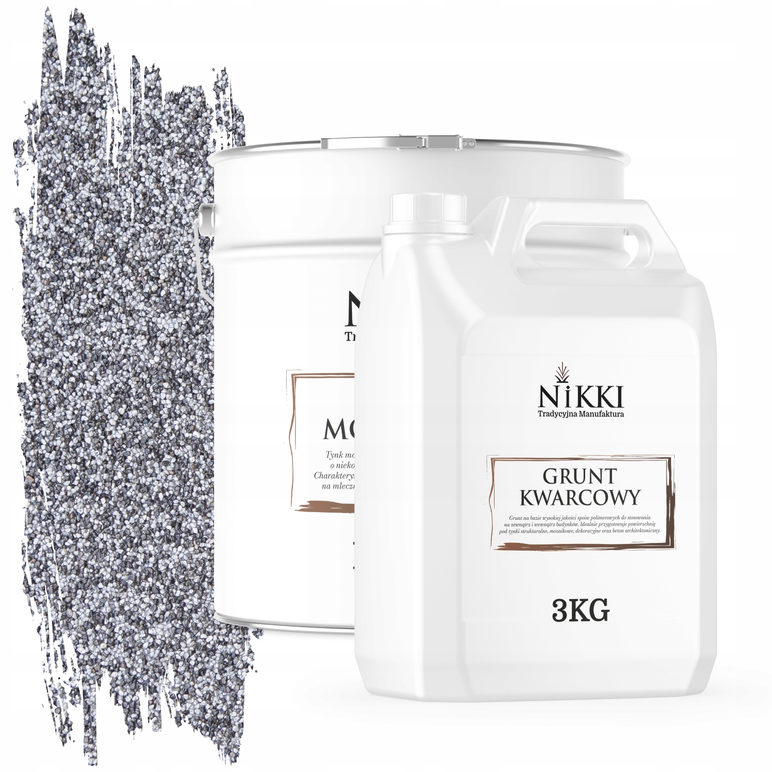 Mozaiková Živicová Omietka Čierno-strieborná M13 Ozdobná Sada 12,5KG Základný Náter