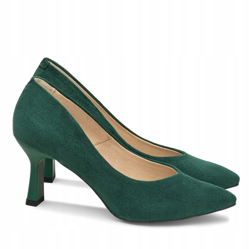 Brilu Polskie Klasyczne Zamszowe Szpilki Marisa Zielone 40