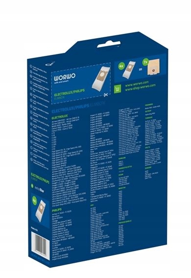 24x WORKI DO ODKURZACZA ELEKTROLUX PHILIPS BAG Kod producenta ELMB01