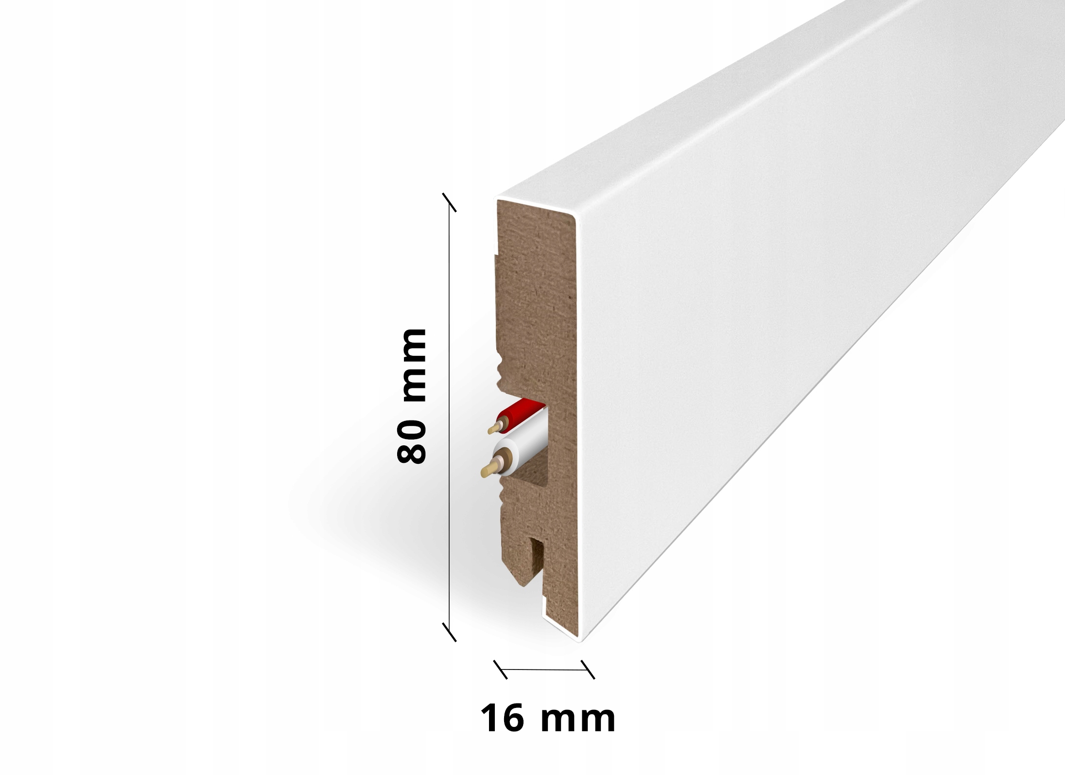 LISTWA MDF STYL wym. 16x80mm dł. 100cm biała EAN (GTIN) 5904815004732
