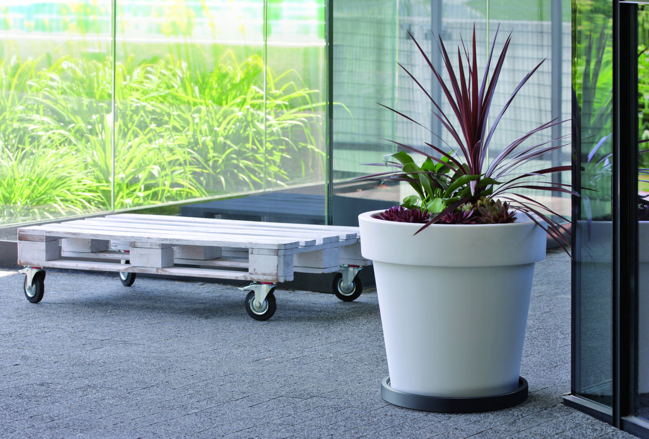 PODSTAWKA PLATFORMA NA KÓŁKACH POD DONICE IPRR450 ANTRACYTOWA Długość 44.6 cm