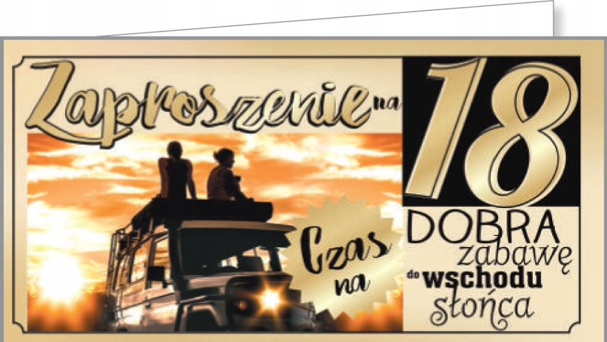 Zaproszenie na 18 urodziny zestaw 10szt lux ZAB44