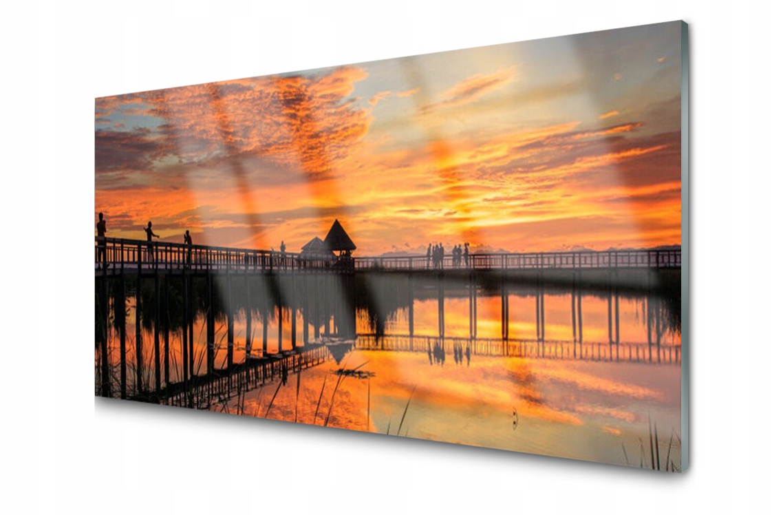 

Panel szklany dekor Most Morze 120x60 + Klej