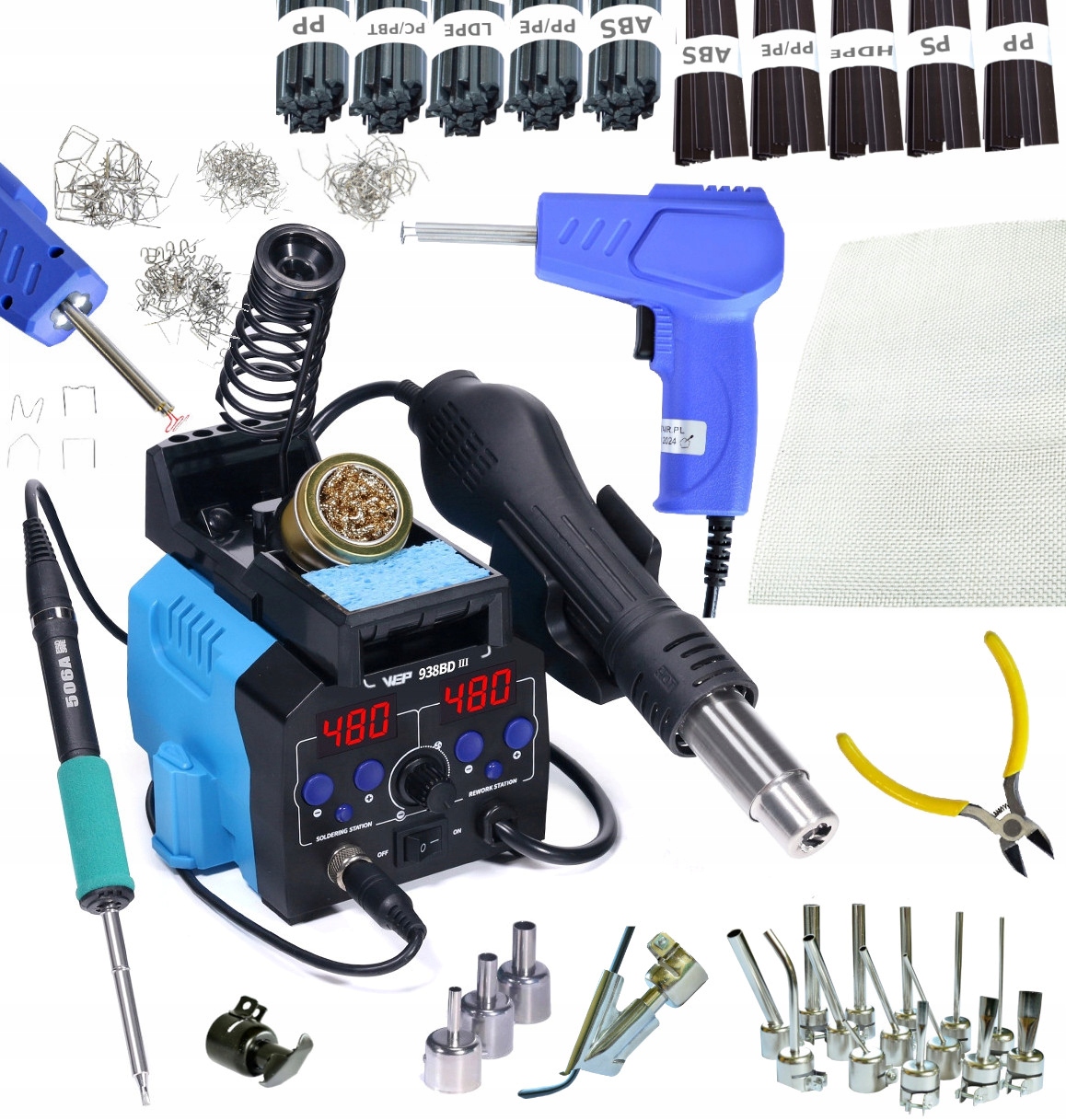 ZSZYWACZ PLASTIKU ZSZYWARKA SPAWARKA WEP 938BD-III +Tworzywo 20xDysz Siatka