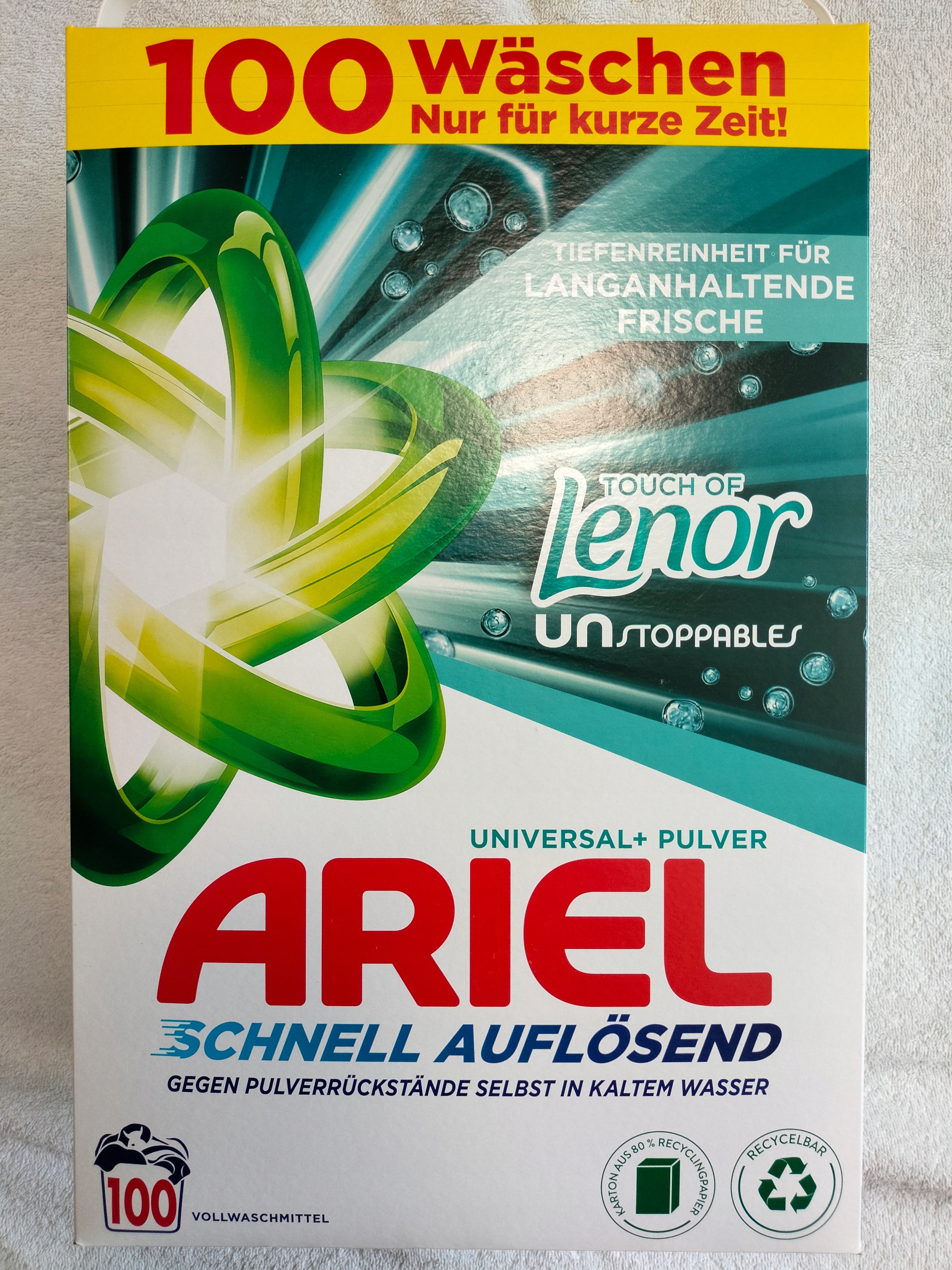Ariel proszek uniwersalny Touch of Lenor 6 kg /100 prań De