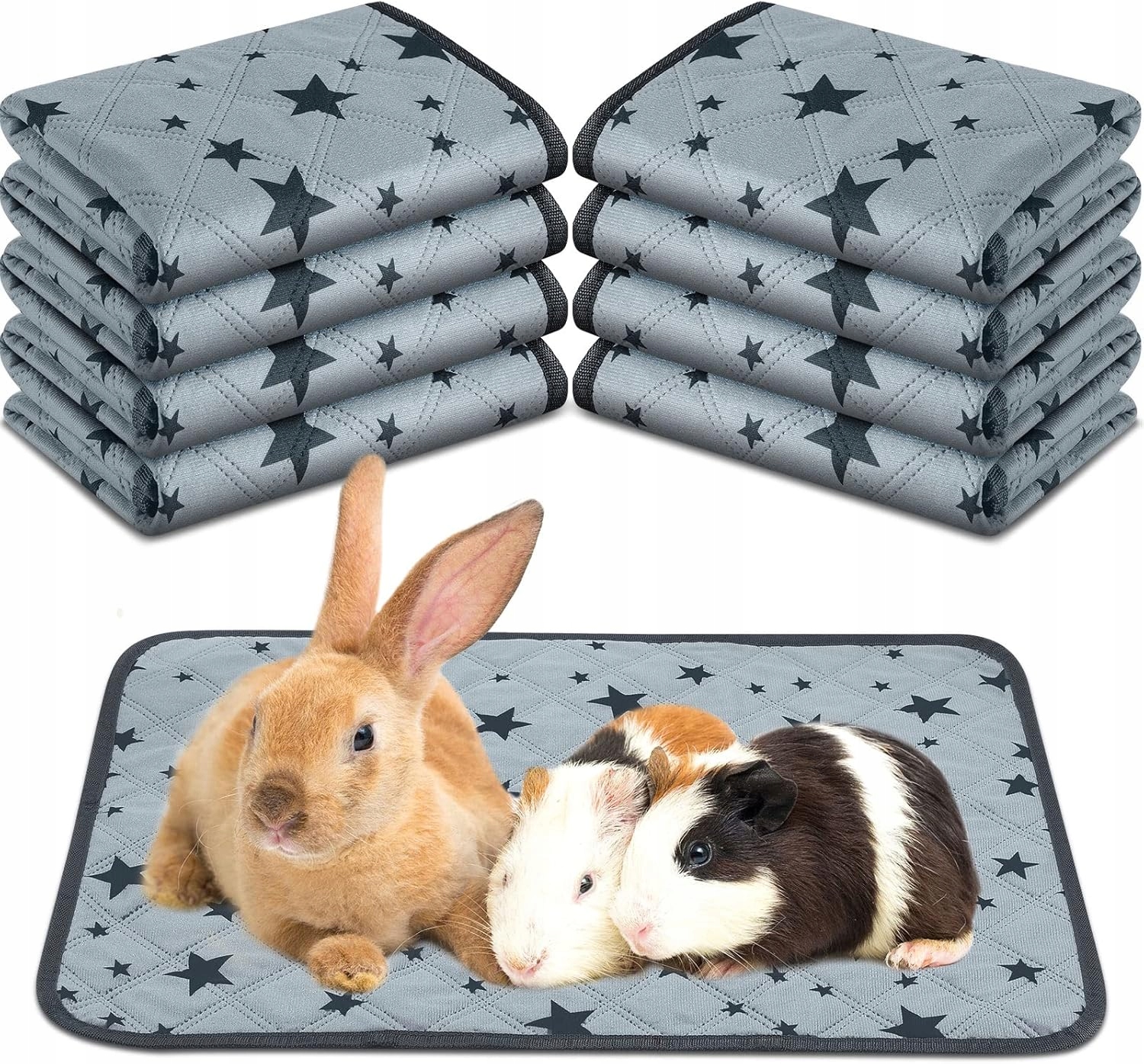 Levně 8 ks omyvatelných savých fleecových podložek pro morče 60x120