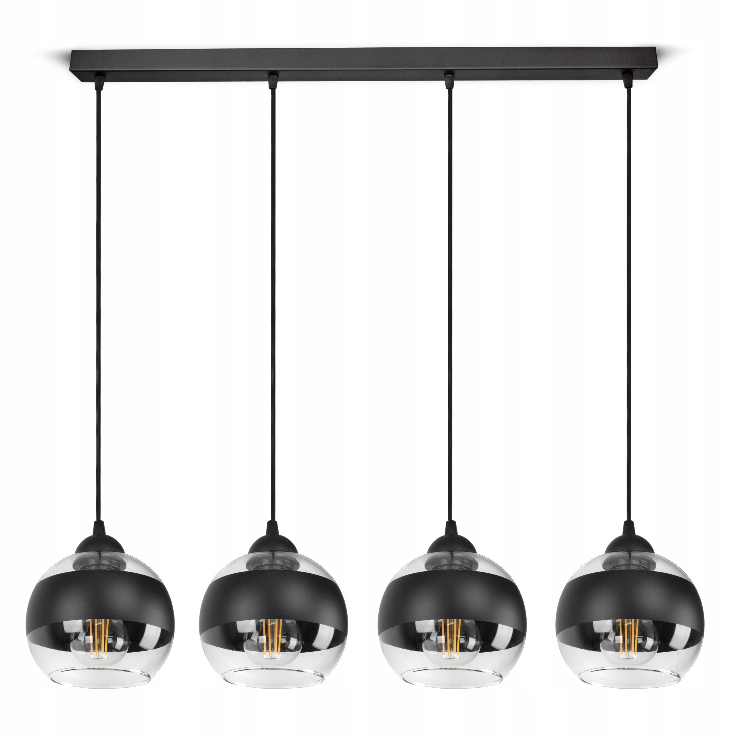 Závěsná stropní lampa Lustr Černá Skleněné Koule Black Belt BZ4 Led E27